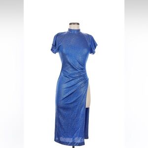 Y2K Glen Rob Blue/Silver Shimmer Women's Party Dress